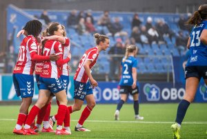 Maia Melgård med scoring mot Stabæk i 2025. Foto: Kladd.no / Lars Opstad