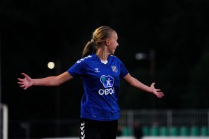 Josefine Willumsen for rekruttlaget mot KFUM, august 2025. Foto: Nicholas Noreng