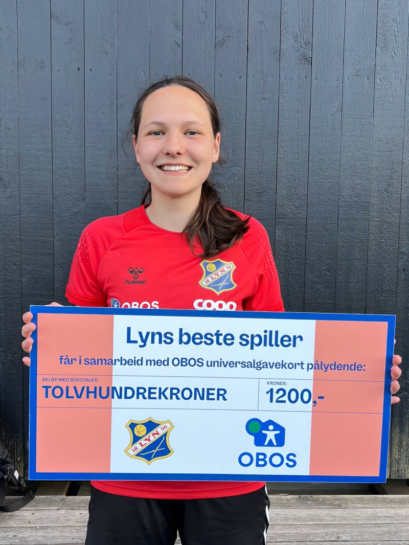 Luisa Luna Galteland ble kåret til Lyns beste mot Arna-Bjørnar. Foto: Lyn Damer