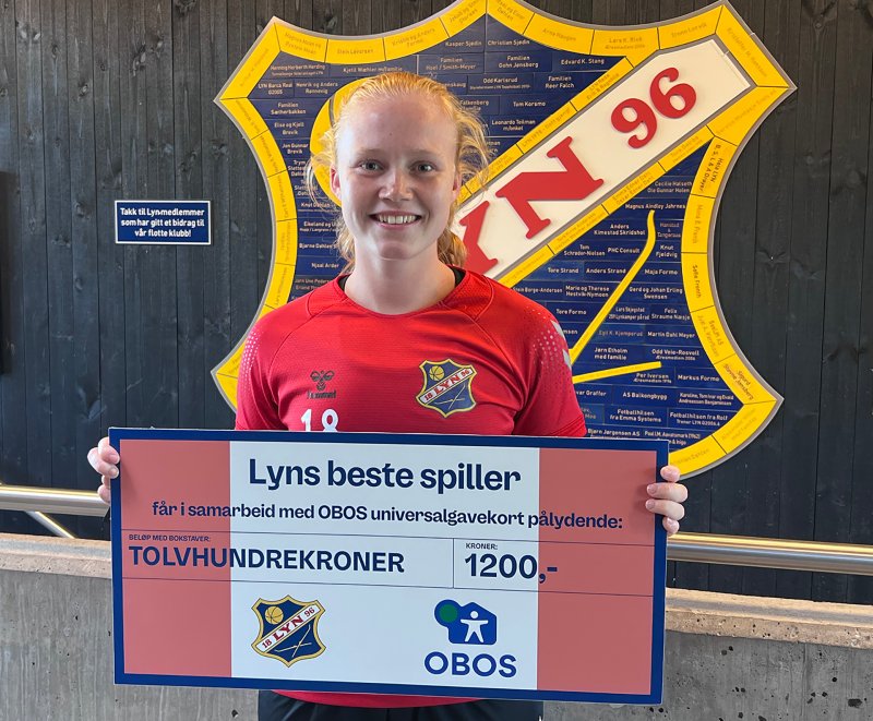 Solveig Slemmen ble kåret til Lyns beste spiller mot Bodø/Glimt. Foto: Lyn Damer