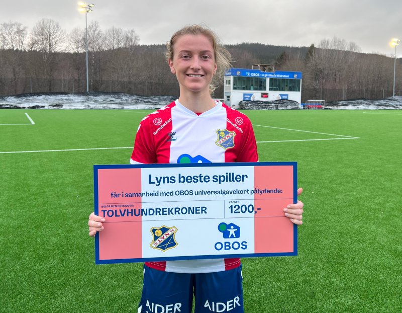 Kristin Holmen ble kåret til Lyns beste spiller mot Rosenborg. Foto: Lyn Damer