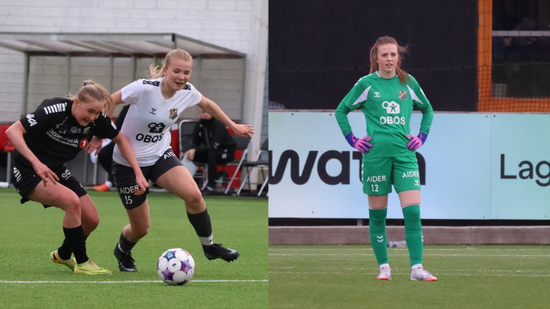 Johanna Skumlien Mathisen og Helene Schanke-Jørgensen med sine første A-lagsminutter. Foto: Lyn / Thomas Nordeng
