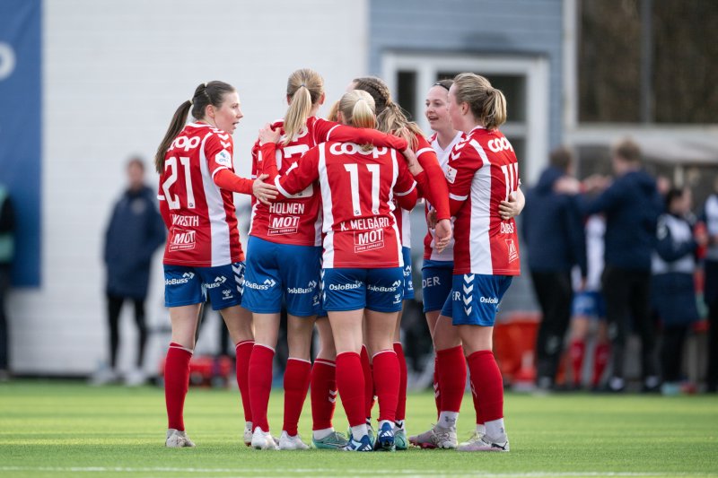 Vi ser frem til å feire flere mål fremover. Her fra fredagens seier mot LSK Kvinner. Foto: Kladd.no / Lars Opstad